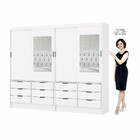 Closet Casal Duplo Sevilha 4 Portas Com Espelho 12 Gavetas Ca