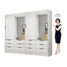 Closet Casal Duplo Sevilha 4 Portas Plus 12 Gavetas Carioca M