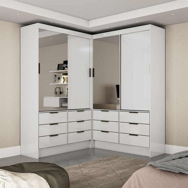 Closet Casal Duplo Sevilha 4 Portas Plus 12 Gavetas Carioca M