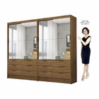 Closet Casal Duplo Sevilha 4 Portas Premium 12 Gavetas Carioc