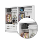 Closet Casal Duplo Sevilha 4 Portas Premium 12 Gavetas Carioc