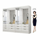 Closet Casal Duplo Sevilha 4 Portas Premium 12 Gavetas Carioc