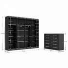 Closet Casal Ele E Ela 8 Prateleiras E Cômoda 10 Gavetas Pret