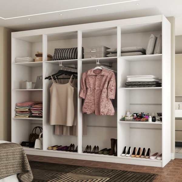 Closet Casal Helena Diamantina 8 Prateleiras Branco Fosco - P
