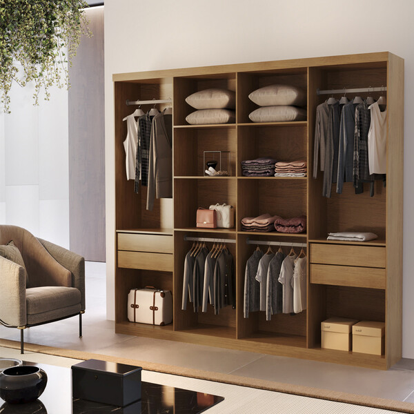 Closet Casal Hera Gold 4 Gavetas 8 Prateleiras Mdp Rufato | Leroy