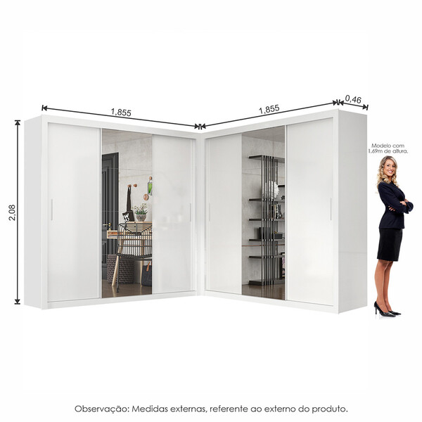 Closet Casal Premium Clarice Plus 06 Portas 8 Gavetas | Leroy Merlin