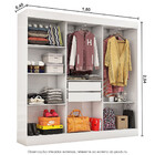 Closet Casal Reis 2 Gavetas 5 Prateleiras Carioca Móveis