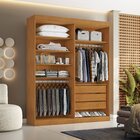 Closet Casal Sem Portas 3 Gavetas Caribe Cinamomo