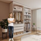 Closet Casal Sem Portas 3 Gavetas Roma Branco