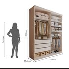 Closet Casal Sem Portas 3 Gavetas Roma Branco