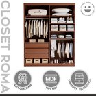 Closet Casal Sem Portas 3 Gavetas Roma Cacau