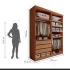 Closet Casal Sem Portas 3 Gavetas Roma Cinamomo
