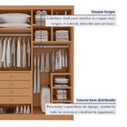 Closet Casal Sem Portas 4 Gavetas 100% Mdf Eloá Cinamomo  Cin