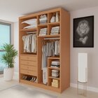 Closet Casal Sem Portas 4 Gavetas 100% Mdf Eloá Cinamomo  Cin