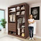 Closet Casal Sem Portas 4 Gavetas Bergamo Cacau