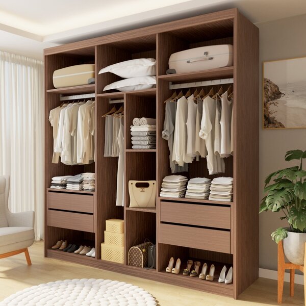 Closet Casal Sem Portas 4 Gavetas Cannes Cacau