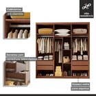 Closet Casal Sem Portas 4 Gavetas Cannes Cacau