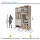 Closet Casal Sem Portas 4 Gavetas Eloá 100% Mdf Branco  Branco