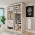 Closet Casal Sem Portas 4 Gavetas Eloá 100% Mdf Branco  Branco