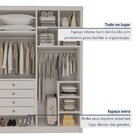 Closet Casal Sem Portas 4 Gavetas Eloá 100% Mdf Branco  Branco