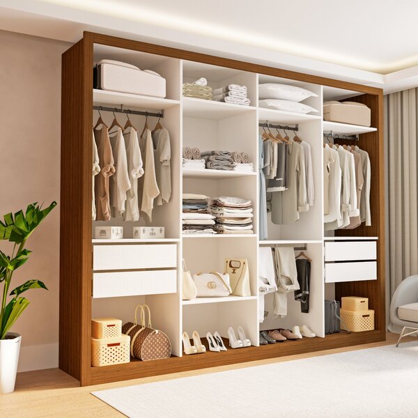 Closet Casal Sem Portas 4 Gavetas Florença Freijó