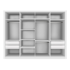 Closet Casal Sem Portas 4 Gavetas Florença Minastex  Branco