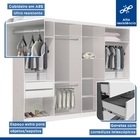 Closet Casal Sem Portas 4 Gavetas Florença Minastex  Branco