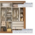 Closet Casal Sem Portas 6 Gavetas Itália Carvalho