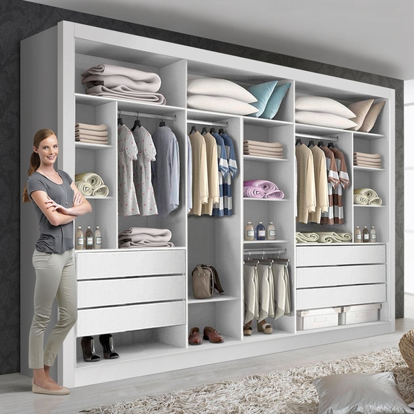 Closet Casal Sem Portas 6 Gavetas Itália Minastex Branco | Leroy