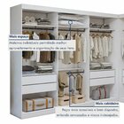 Closet Casal Sem Portas 8 Gavetas Paris Duo Premium  Branco
