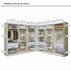 Closet Casal Sem Portas 8 Gavetas Paris Duo Premium  Branco