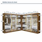 Closet Casal Sem Portas 8 Gavetas Paris Duo Premium Carvalho