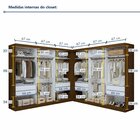 Closet Casal Sem Portas 8 Gavetas Paris Duo Premium Freijó