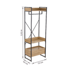 Closet com 1 Gaveta 2 Prateleiras e 1 Cabideiro Freijó e Preto Fosco 2,02m72x45cm Kappesberg