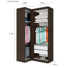 Closet De Canto 3 Portas 2 Gavetas Star