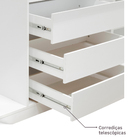 Closet de Canto Aberto com Cabideiro Gaveteiro e Nicho Branco 236x276x54,5 cm Prime Luciane