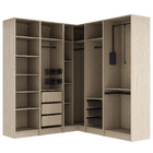 Closet de Canto sem Porta 6 Módulos com Gavetas Prateleiras Cabideiros e Calceiro MDP Oásis EVO'M Spaceo