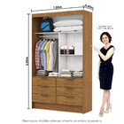 Closet De Casal Sevilha Com 6 Gavetas Carioca Móveis