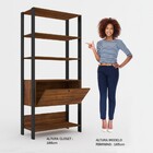 Closet Eloá 1 Porta 3 Prateleiras Pinho/preto - Pnr Móveis