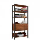 Closet Eloá 1 Porta 3 Prateleiras Pinho/preto - Pnr Móveis