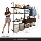 Closet Estilo Industrial Siena 4 Gav Preto/imbuia - Móveis Ar