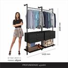 Closet Estilo Industrial Siena C/gaveta Preto Fosco - Móveis