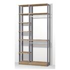 Closet Guarda Roupa 2 Cabideiros E Prateleiras Carvalho Mel C