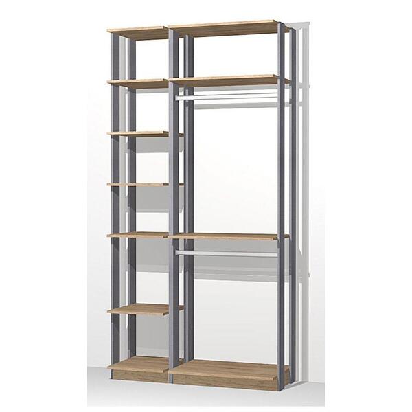 Closet Guarda Roupa 2 Cabideiros E Prateleiras Carvalho Mel C