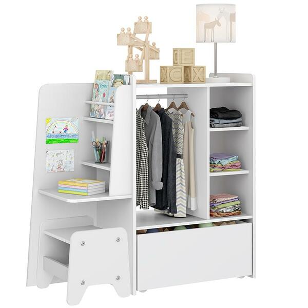 Closet Guarda Roupa Infantil Mimo Com Banquinho - Branco