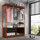 Closet Guarda Roupa Iron 1 Gaveta Imbuia/preto/cobre - Vizzat