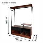 Closet Guarda Roupa Iron 1 Gaveta Imbuia/preto - Vizzato - Ma