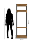 Closet Guarda Roupa Módulo Titan Preto Velluto/ Freijó