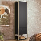 Closet Industrial 1 Porta 2 Gavetas Preto 17321 - Olivar Móve