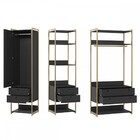 Closet Industrial 1 Porta 6 Gavetas Preto 17518 - Olivar Móve